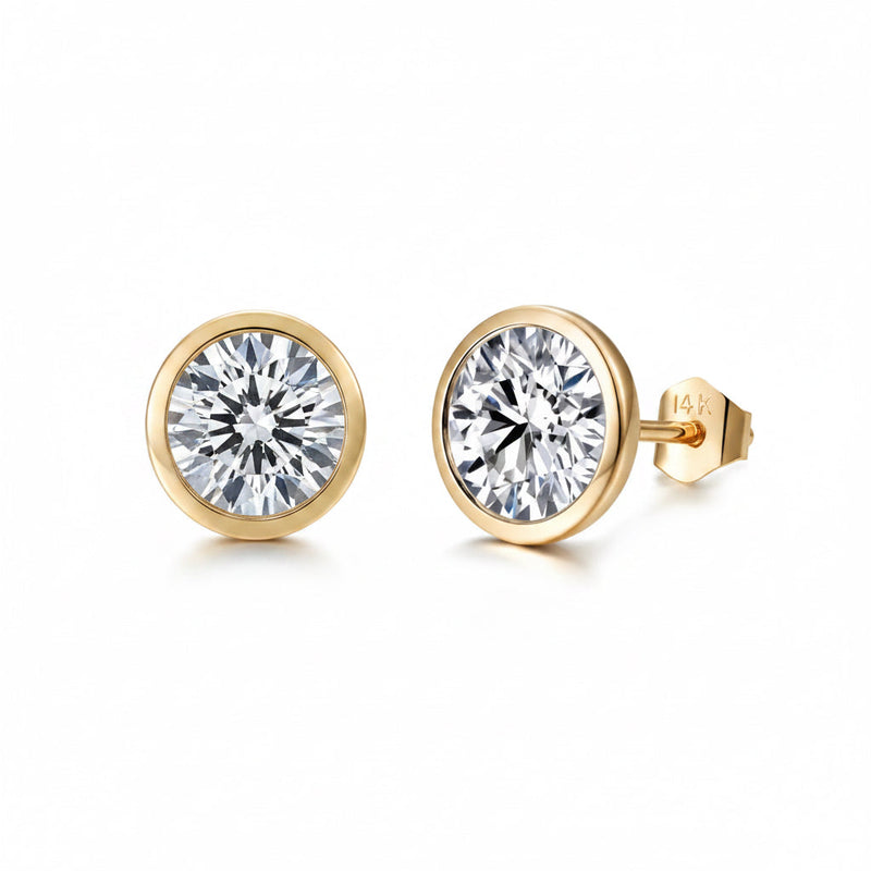 Bezel Stud Earrings