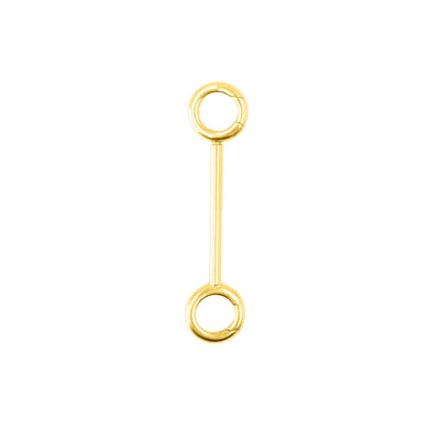Double Jump Ring made in 14K yellow gold, fine jewelry. Made in Palm Beach, florida by jewelry design team Pelimingo Palm Beach. Local business. Removable screw jump ring to add spacers, rondelles, charms.