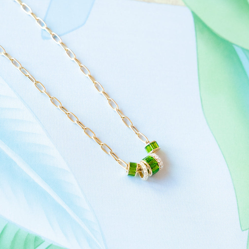 Green Diopside Rondelles