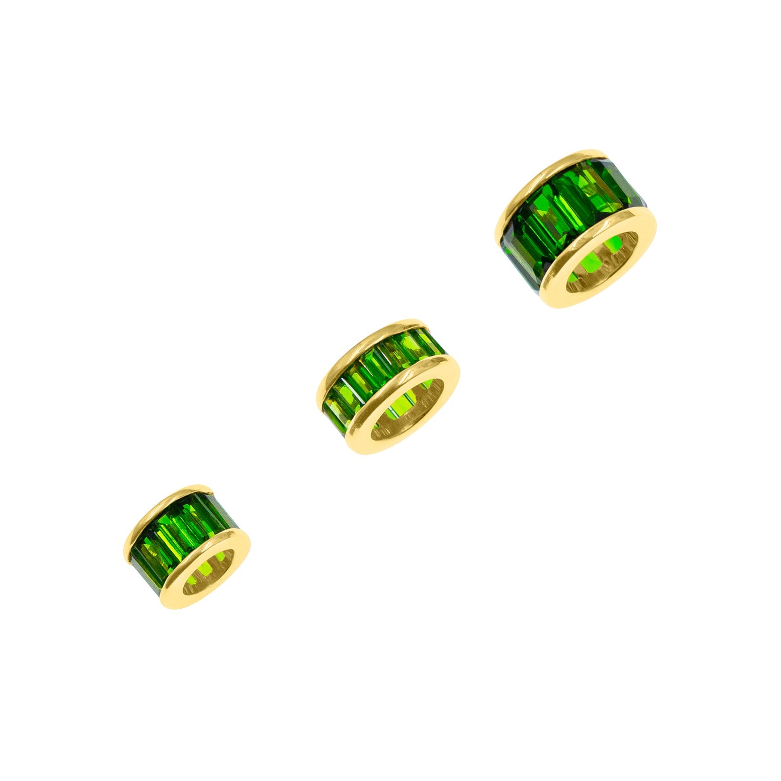 Green Diopside Rondelles