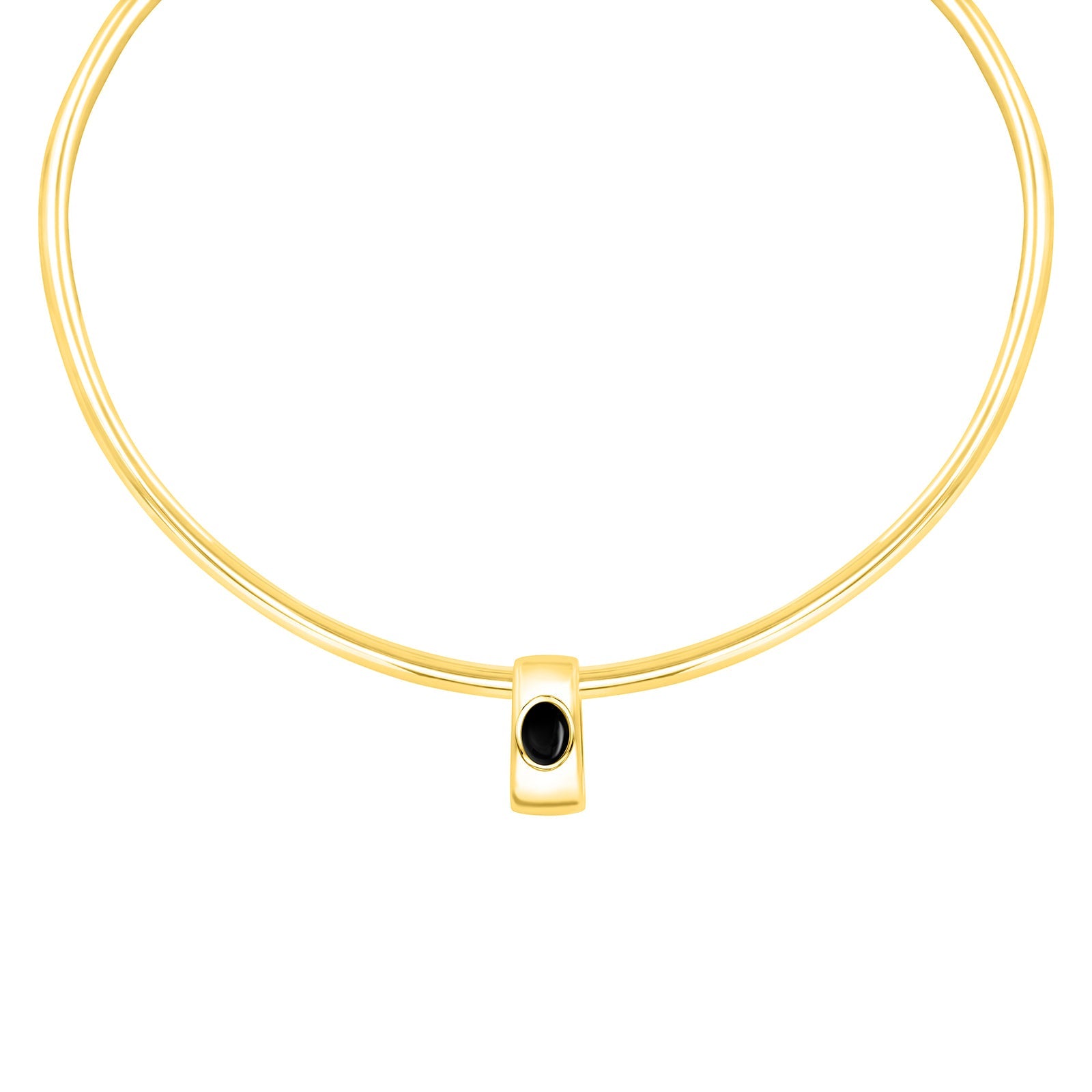 Black Agate cabochon glider set in 18K yellow gold for charms necklace, pendant or on a chain.  Made by local Palm Beach Design team Pelimingo.  Local owned.  Women owned. Palm Beach Style