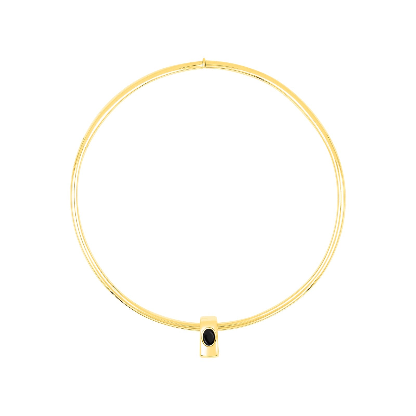 Black Agate cabochon glider set in 18K yellow gold for charms necklace, pendant or on a chain.  Made by local Palm Beach Design team Pelimingo.  Local owned.  Women owned. Palm Beach Style