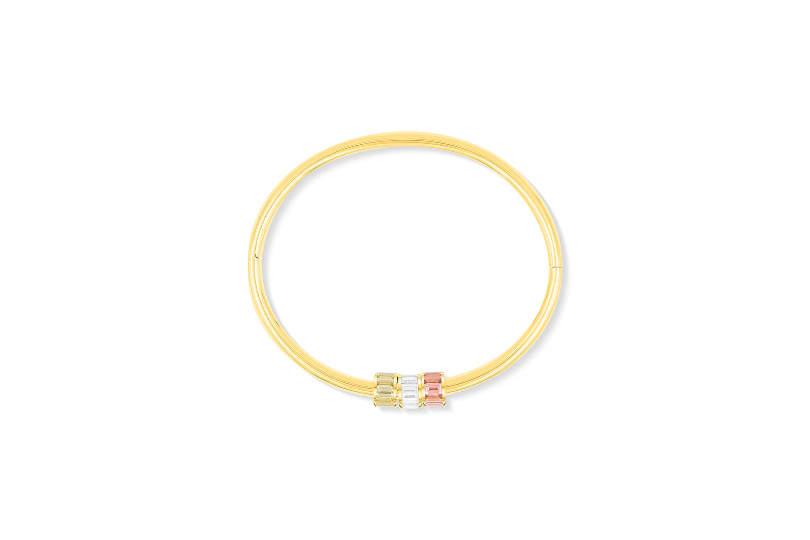 14K and 18K Gold Bangles in oval shape.  With double locking and clasp.  The Perfect Bangle.  Palm Beach Designed by local jewlery design team Pelimingo.  High polished stackable bangles. Add Rondelles and spacers to our 4mm