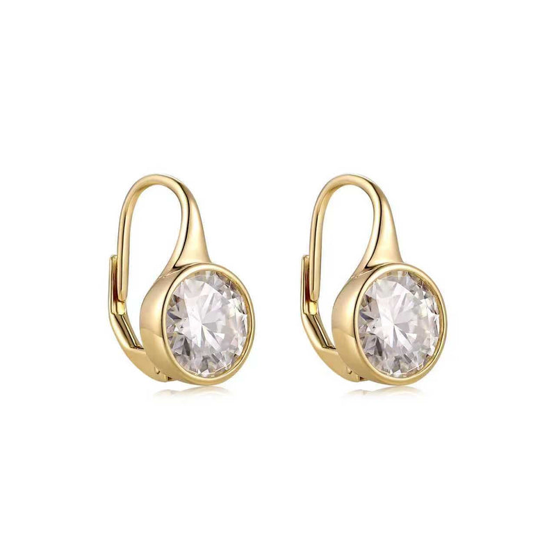 Bezel Set Drop Earrings