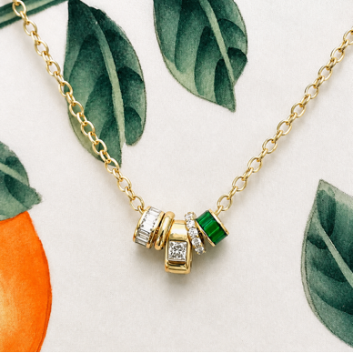 Lab grown glider in 14K yellow gold to be worn on necklace or collar.  Made in Palm Beach Florida by jewelry design team Pelimingo Palm Beach