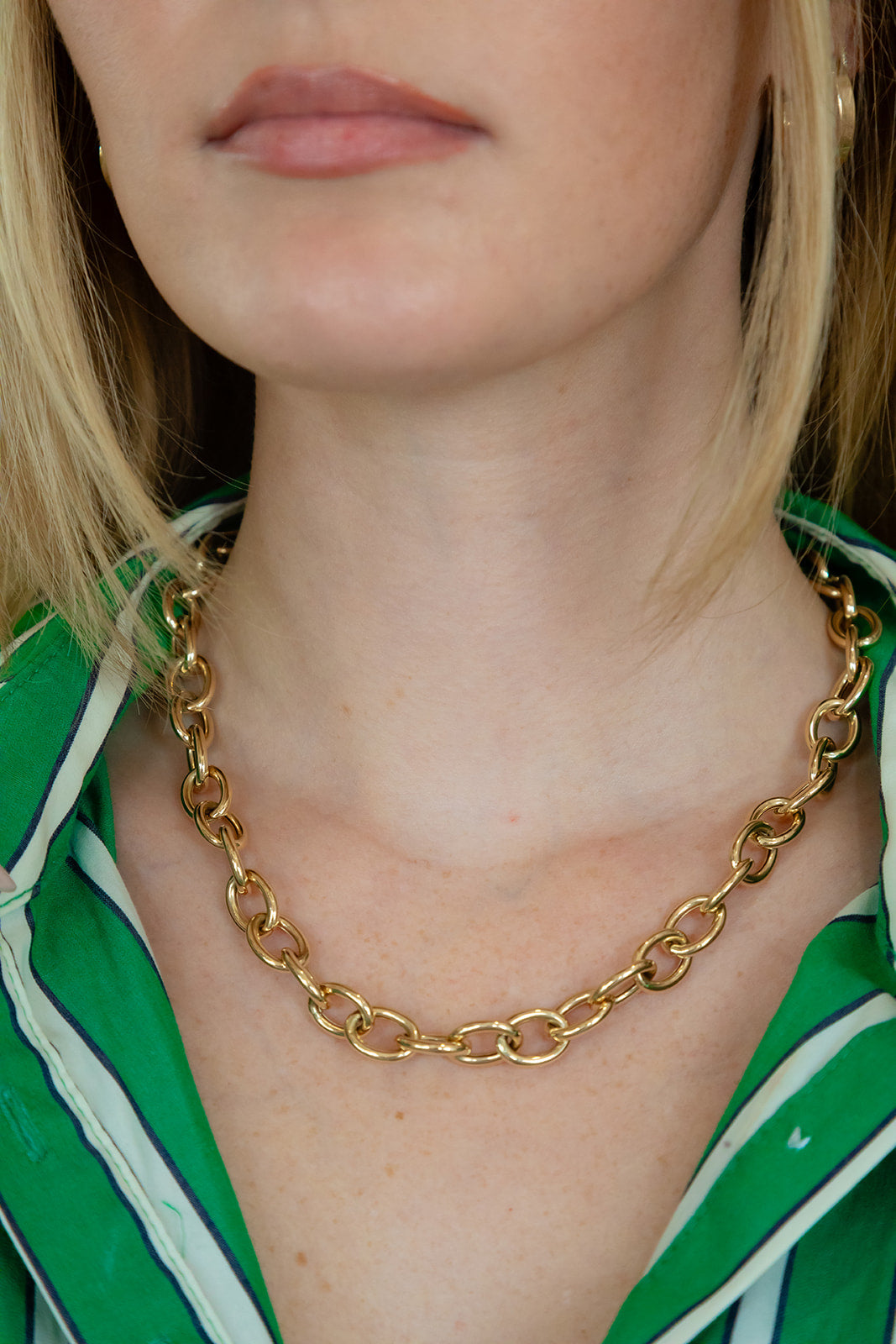 14k Yellow gold circular Phipps Chain 20" with the addition of a jump ring and diamond lab grown 4ct bezel pendant