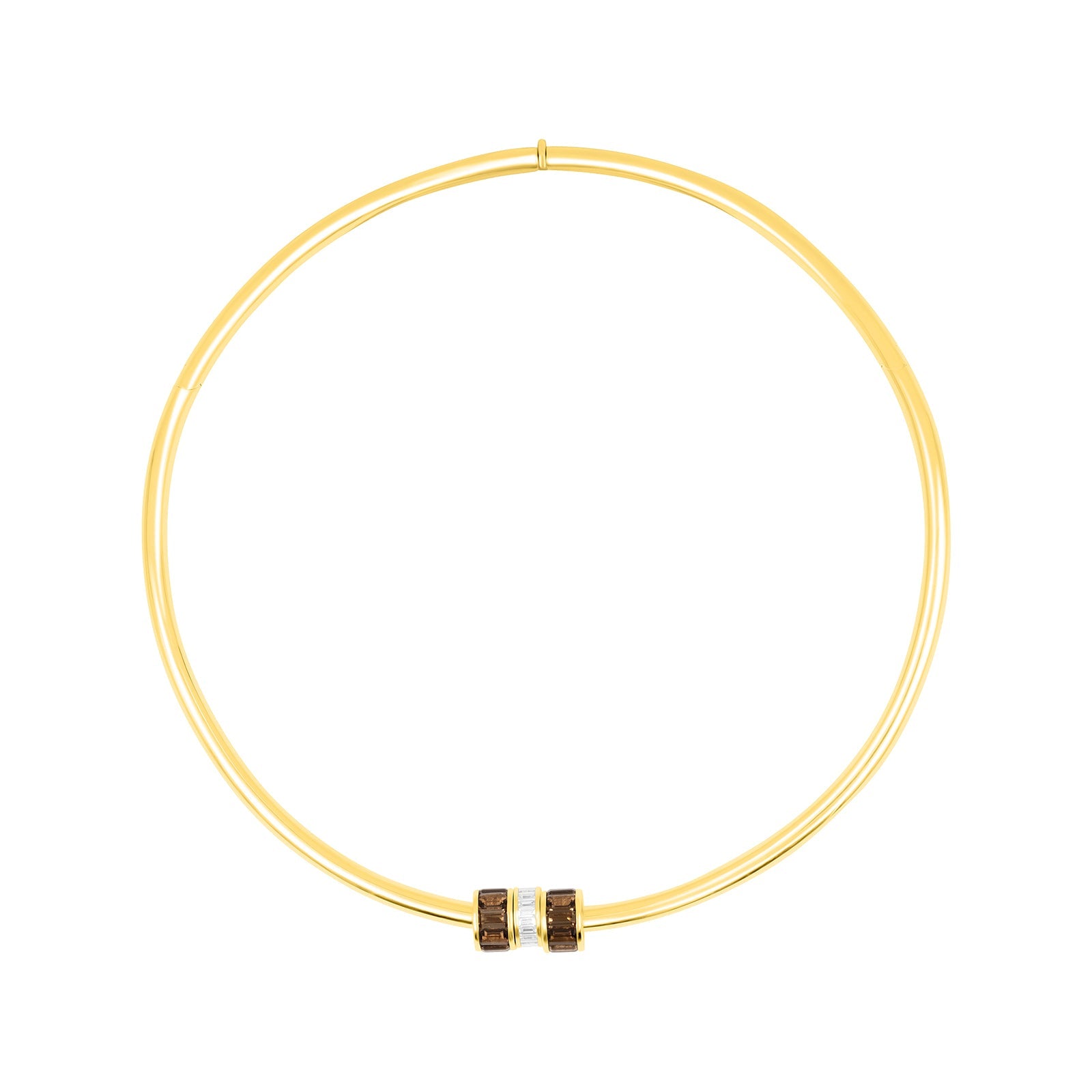14 Yellow gold and semi-precious stones rondelle, smokey topaz rondelle.  Made by Palm Beach Design team Pelimingo.  Fine Jewelry.
