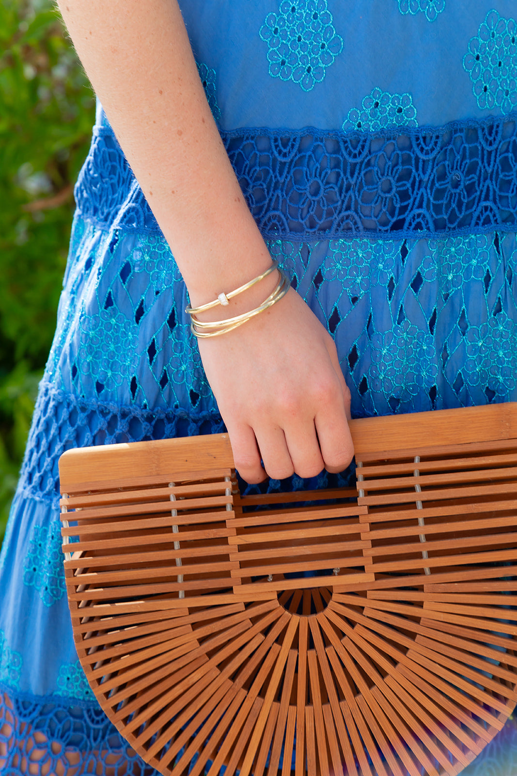 14K and 18K Gold Bangles in oval shape.  With double locking and clasp.  The Perfect Bangle.  Palm Beach Designed by local jewlery design team Pelimingo.  High polished stackable bangles. Add Rondelles and spacers to our 4mm