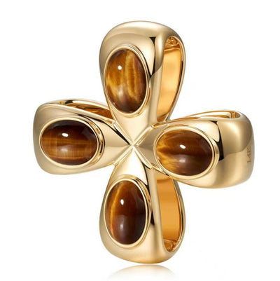 Tiger Eye and 14K gold glider for necklaces or collars.  Palm Beach based jewelry designers Pelimingo Palm Beach celebrate this Everglades Glider