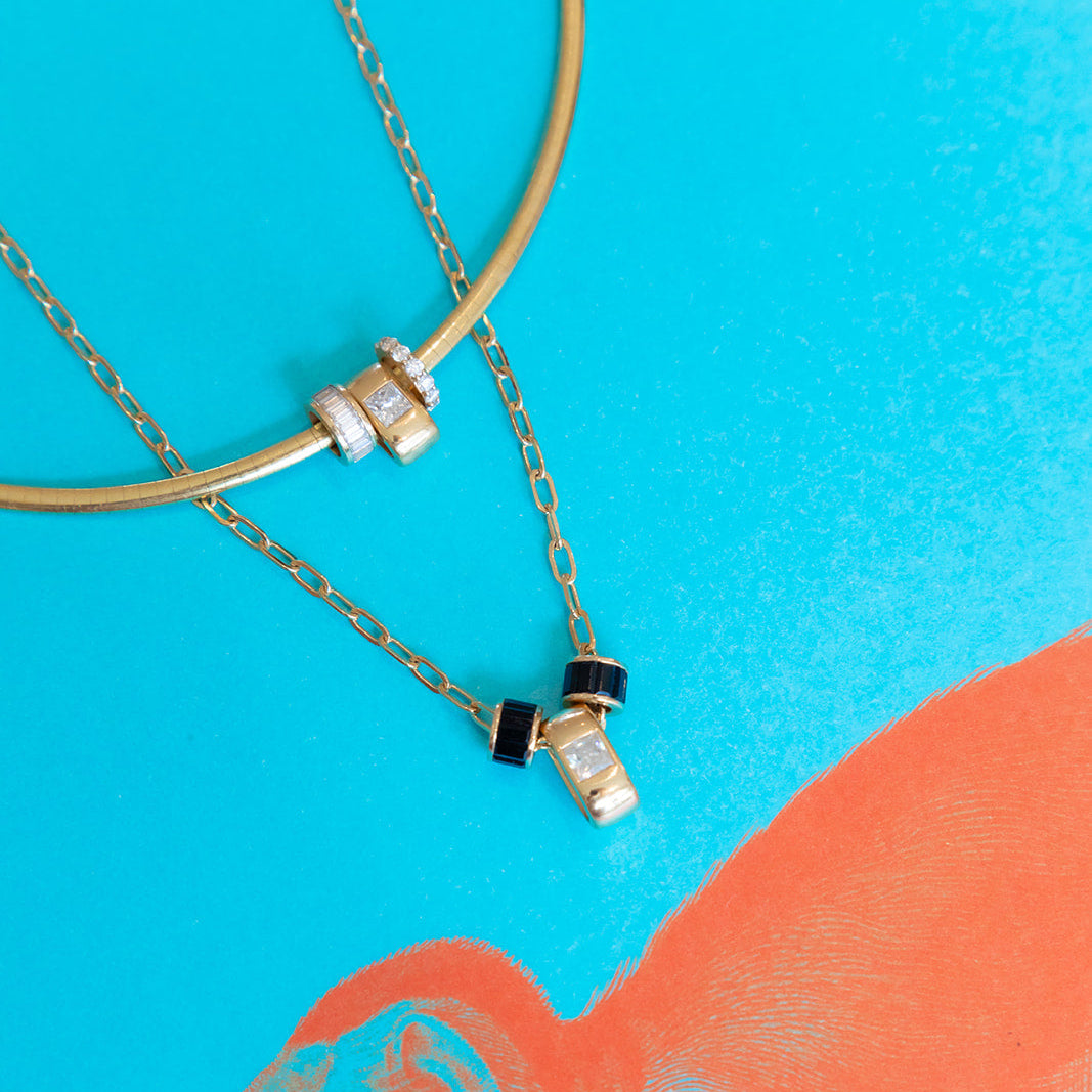 Lab grown glider in 14K yellow gold to be worn on necklace or collar.  Made in Palm Beach Florida by jewelry design team Pelimingo Palm Beach